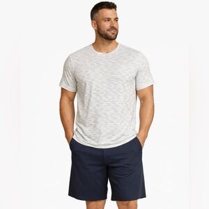 MONDETTA Tee Shirt Men's Horizontal Stripes White Grey Black Size XL